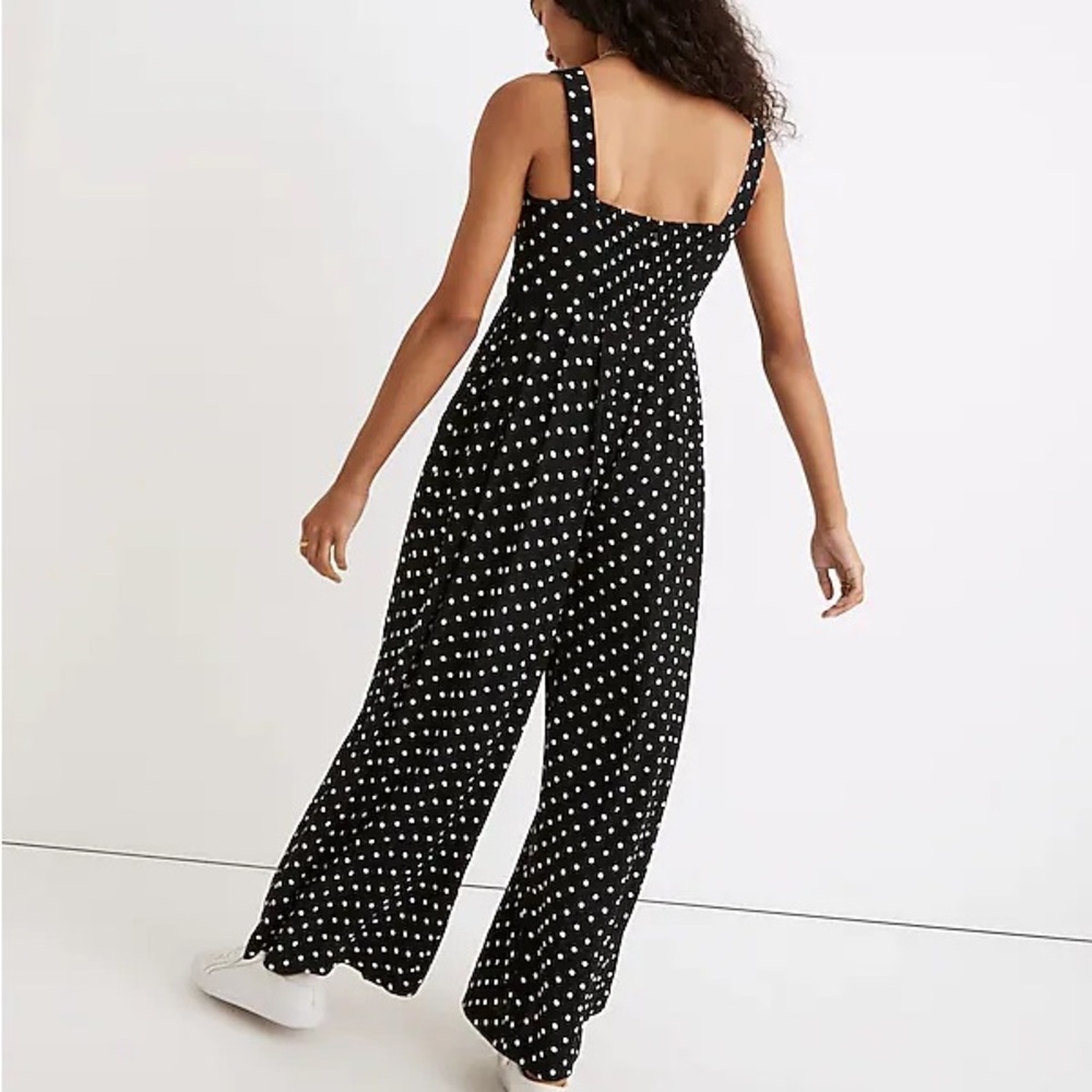 Madewell polka dot romper with pleats